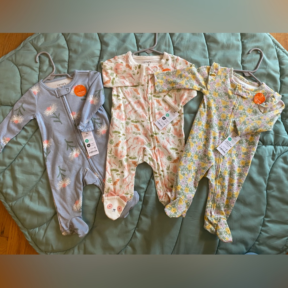 Carter's Kids Pajamas - Blue, Pink, Yellow Floral Set